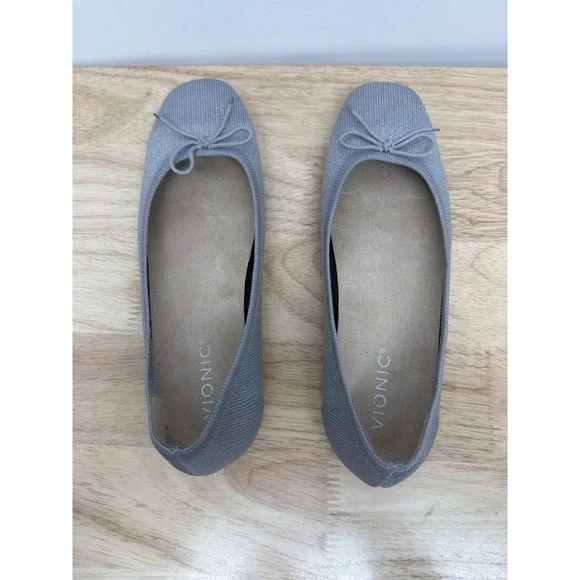 Vionic Women's Shoes Gray Uptown Skimmer Knit Slip-ons Loafers Size 8.5 #34 - Picture 1 of 8